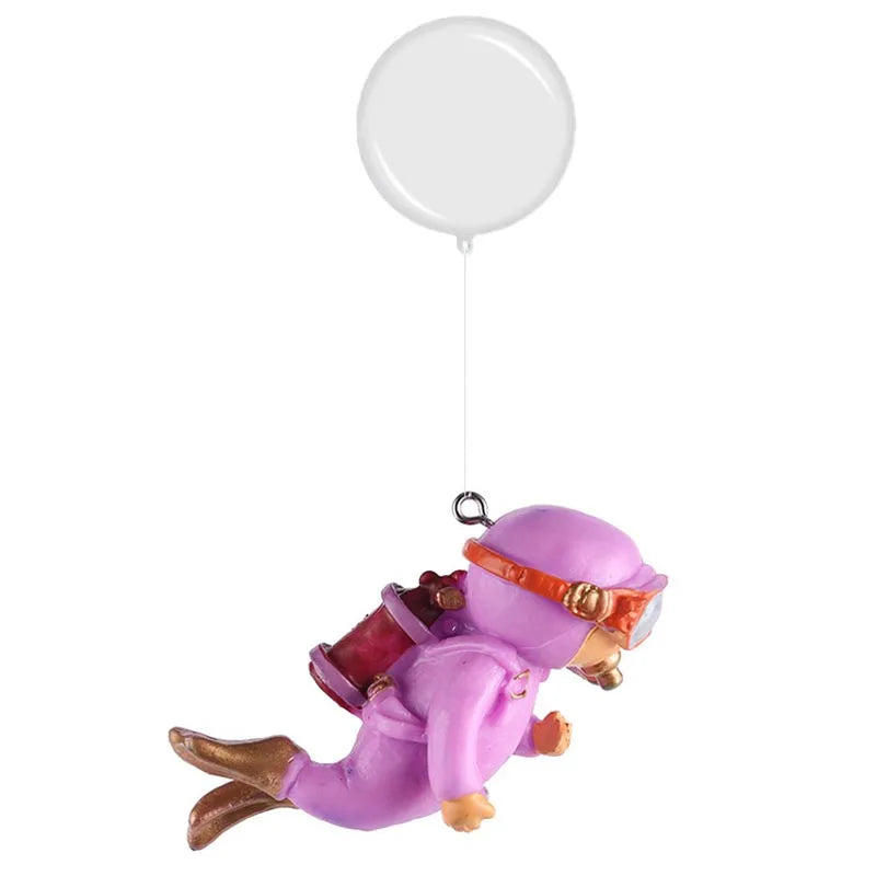 Fish Tank Decoration Resin Landscaping Small Ornaments Mini Diver Glow Aquarium Decor Floating Ball Aquarium Accessories