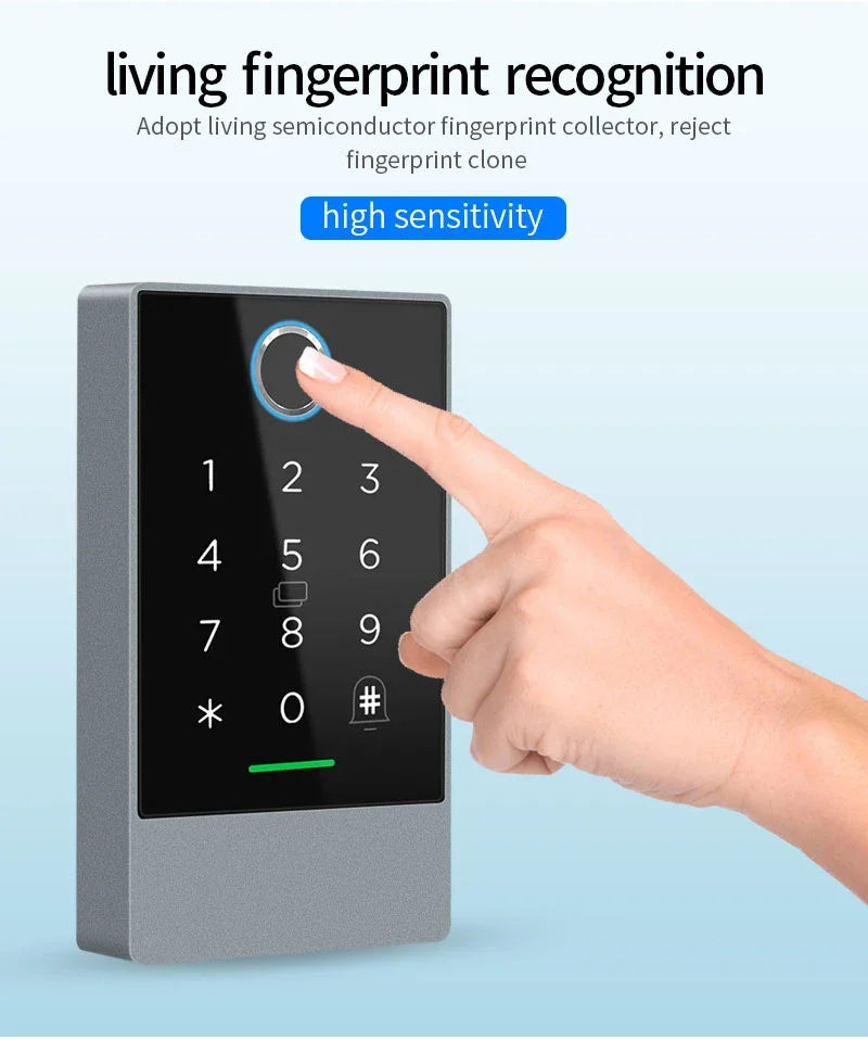 TTLOCK K3 K3F Fingerprint Access Control Door Opener with NFC Bluetooth Electric Gate Keypad and RFID Card 13.56MHz