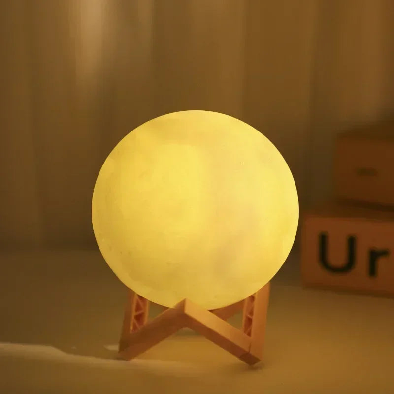 Stunning 3D Moon Lamp Night Light for Energy-efficient Room Dcor