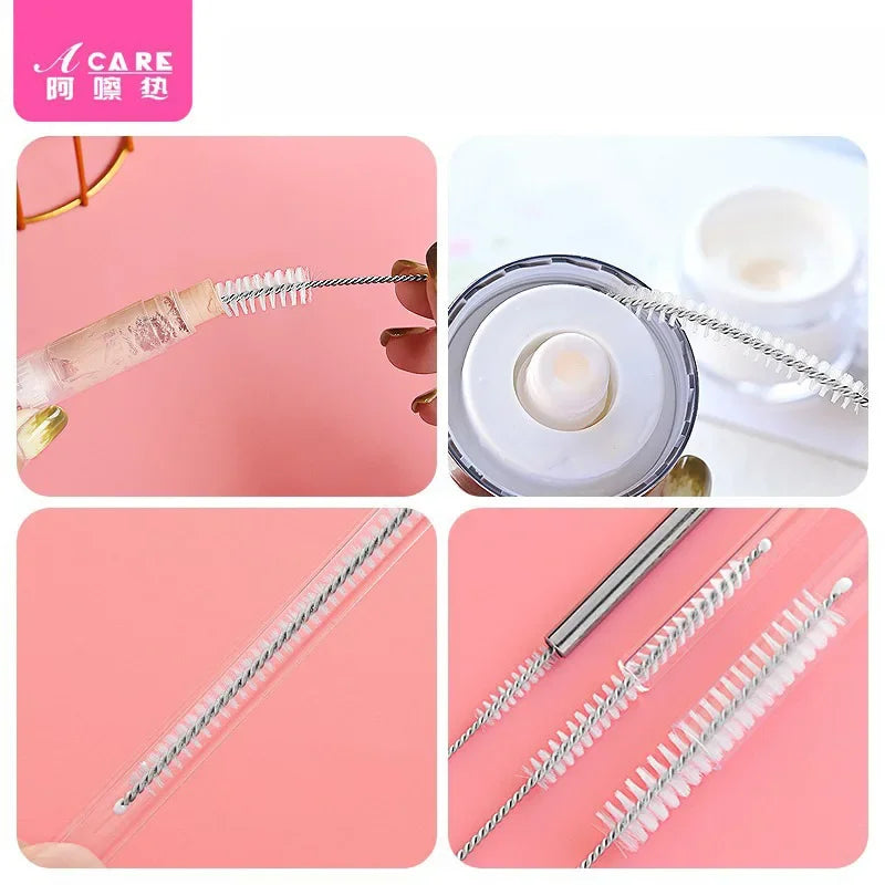 DX01/Straw brush/A1PQ9-Easy to Use Gap Cleaning Brush Makeup Brush Small Brush Portable with Brush Head Cleaning Utensil