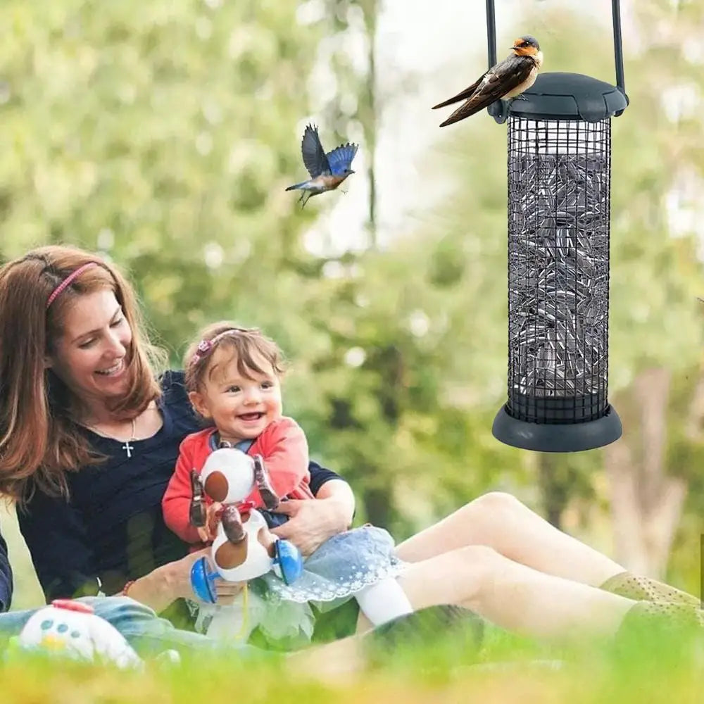 Bird Feeder Multiple Holes Automatic Feeding Tool Outdoor Small Wild Birds Food Dispenser Hanging Dumpling Grease Ball Holder