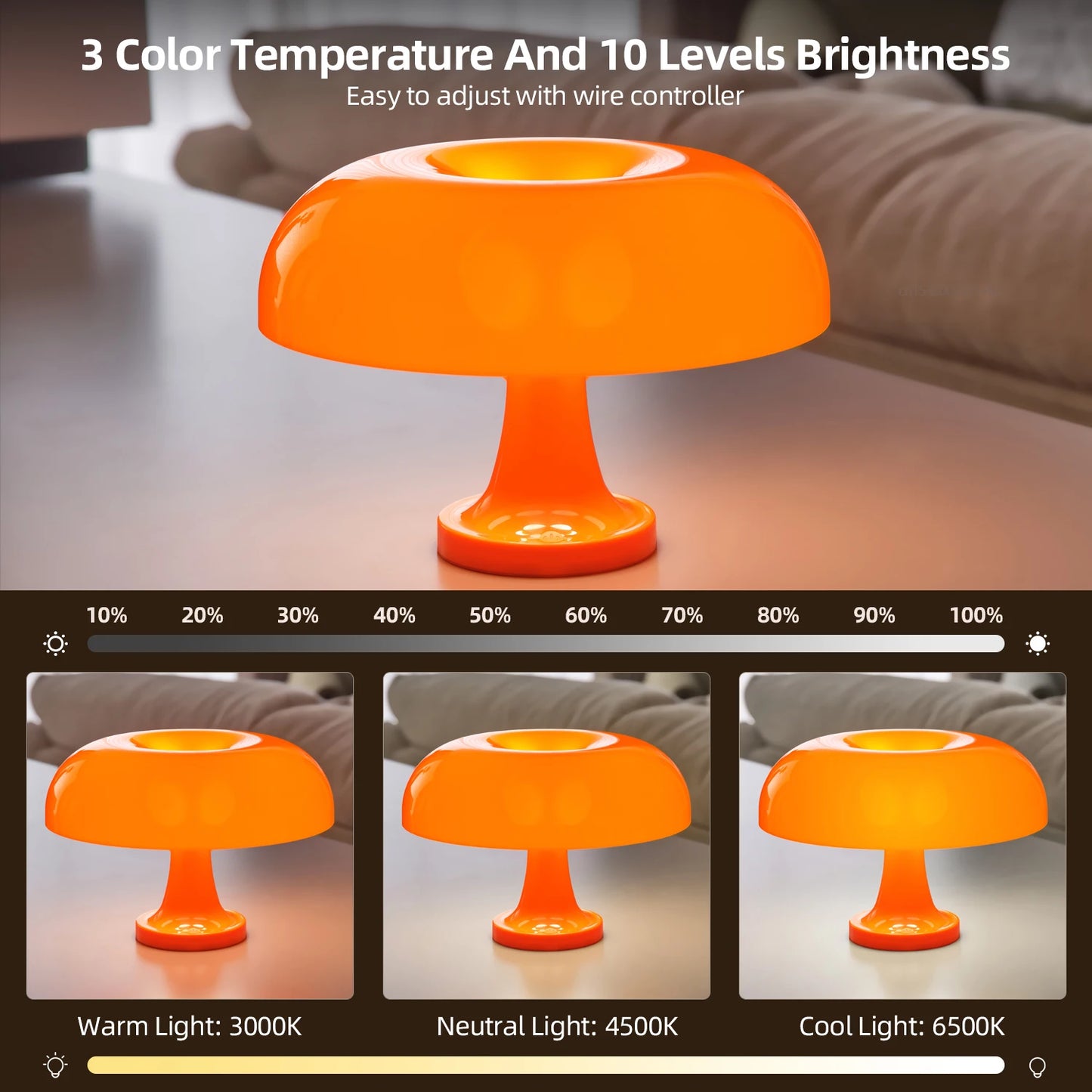 Classic Mushroom Table Lamp – Modern Bauhaus Art Design Bedside