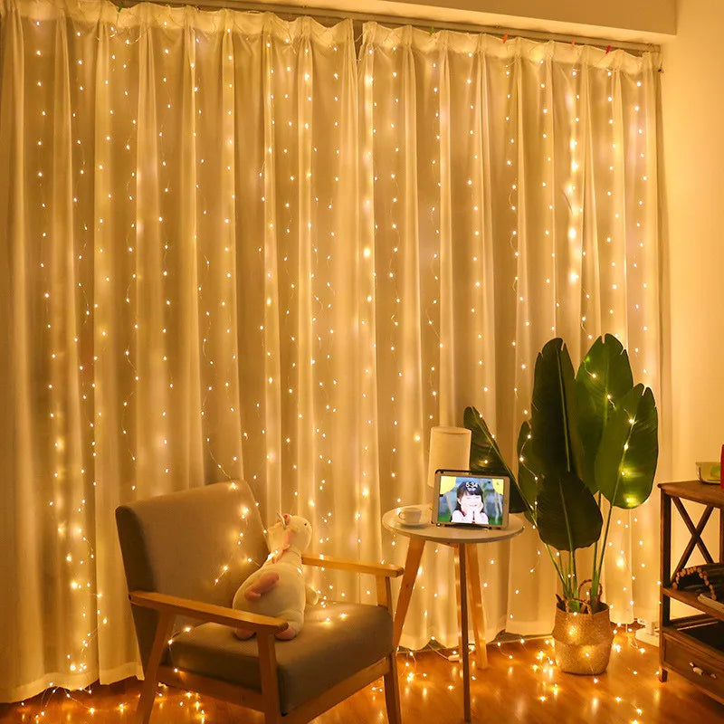 6x3M/3x3M USB Power Fairy Lights Curtain Garland Decor