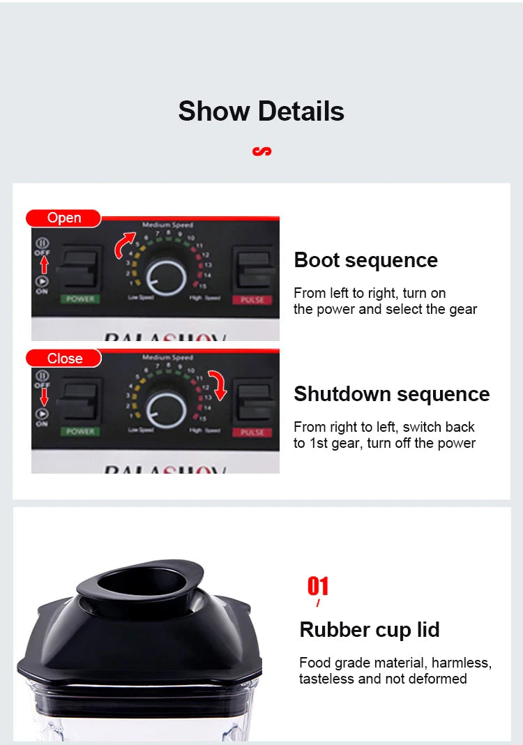 2000W Heavy Duty Commercial Blender – High Power Ice Smoothie Maker