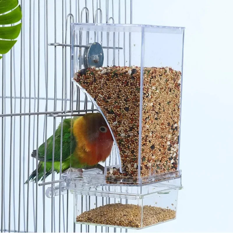 Bird Feeder Automatic Dispenser Anti-Splash Dust Dispensing Feeder Box for Small and Medium Parakeets Bird Cage Accessories