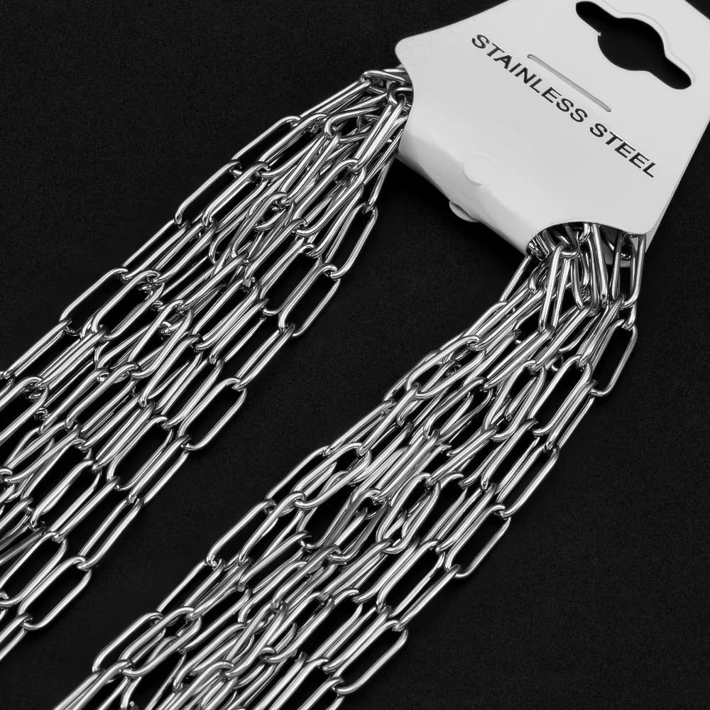 5pcs Adjustable Stainless Steel Necklace Chains for DIY Jewelry