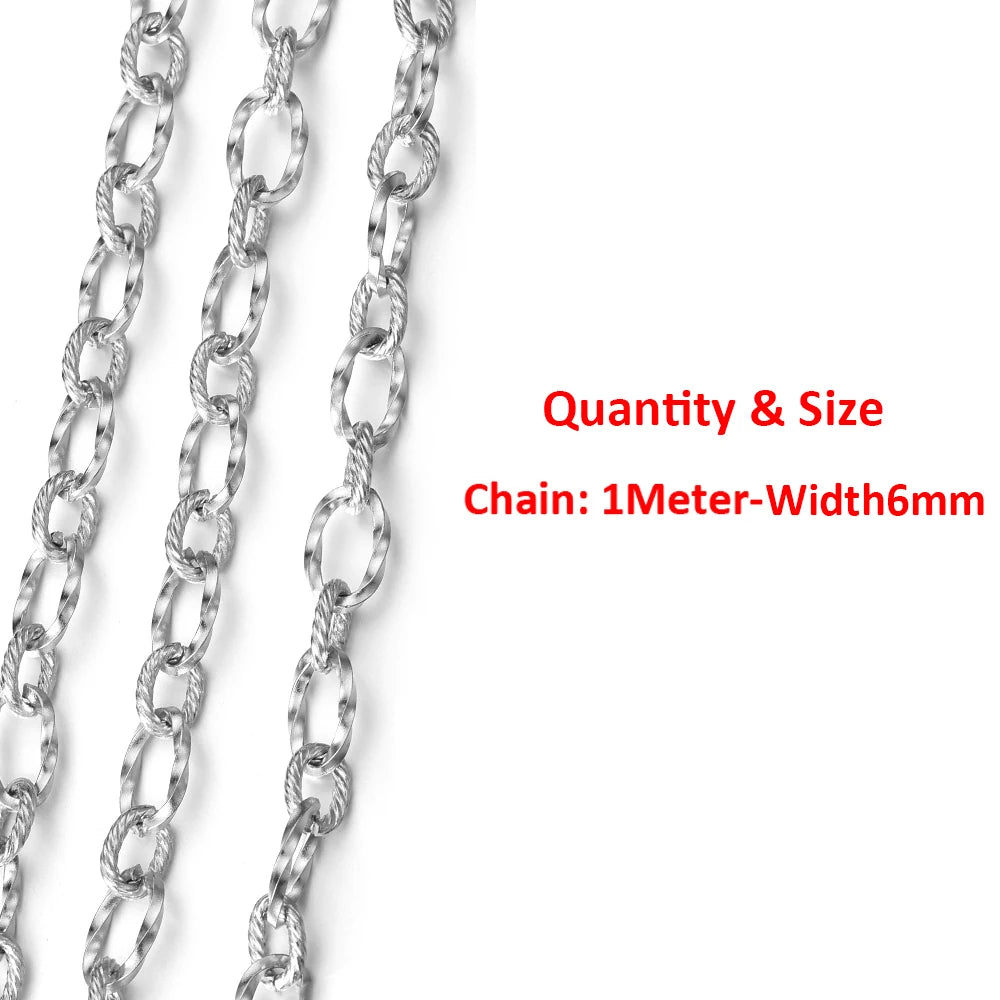 2 Meters/1 Meter High Quality Gold Color Stainless Steel Chain for DIY Jewelry Making