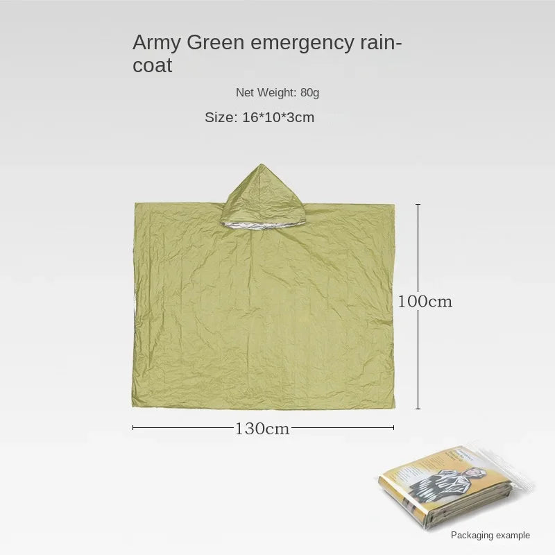 Reusable Emergency Rain Poncho – Unisex Waterproof Travel Raincoat for Hiking, Camping & Outdoor Gear