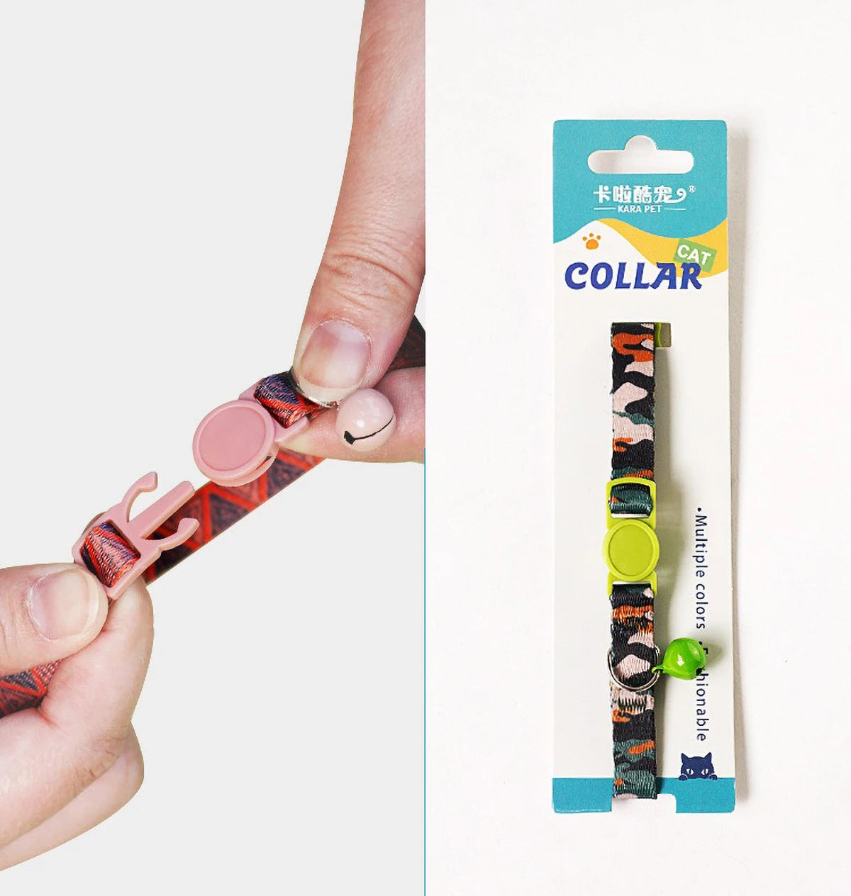 Cute Cat Weaving Necklace with Small Bell Design Anti-Suffocation Cat Collar Adjustable 15-30cm Comfortable Soft nylon material