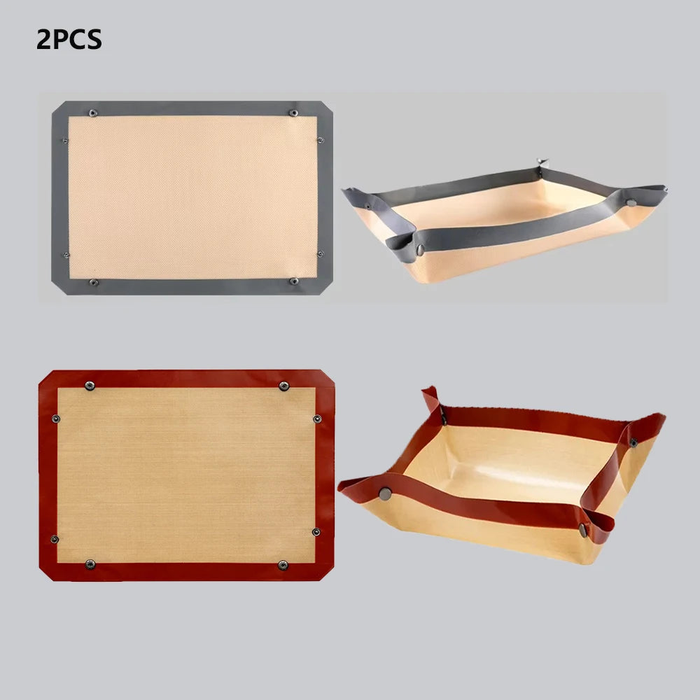 Buyyes Silicone Baking Mat Non Stick Heat Resistant Cookie Tray Leakproof Oven Liner for Easy Baking