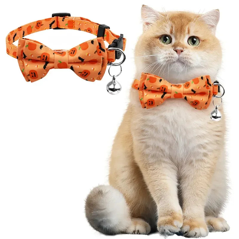 Pet Breakaway Cat Collar Halloween Adjustable Tie Bow Cute Puppy Kitten Collars Rabbit Accessories Pet Pet Products