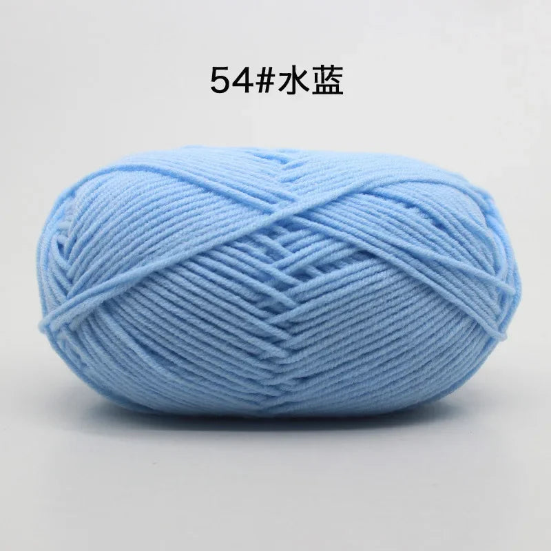 Likeecords 4-Strand Milk Cotton Yarn 60g Soft Baby Yarn for Knitting and Crochet