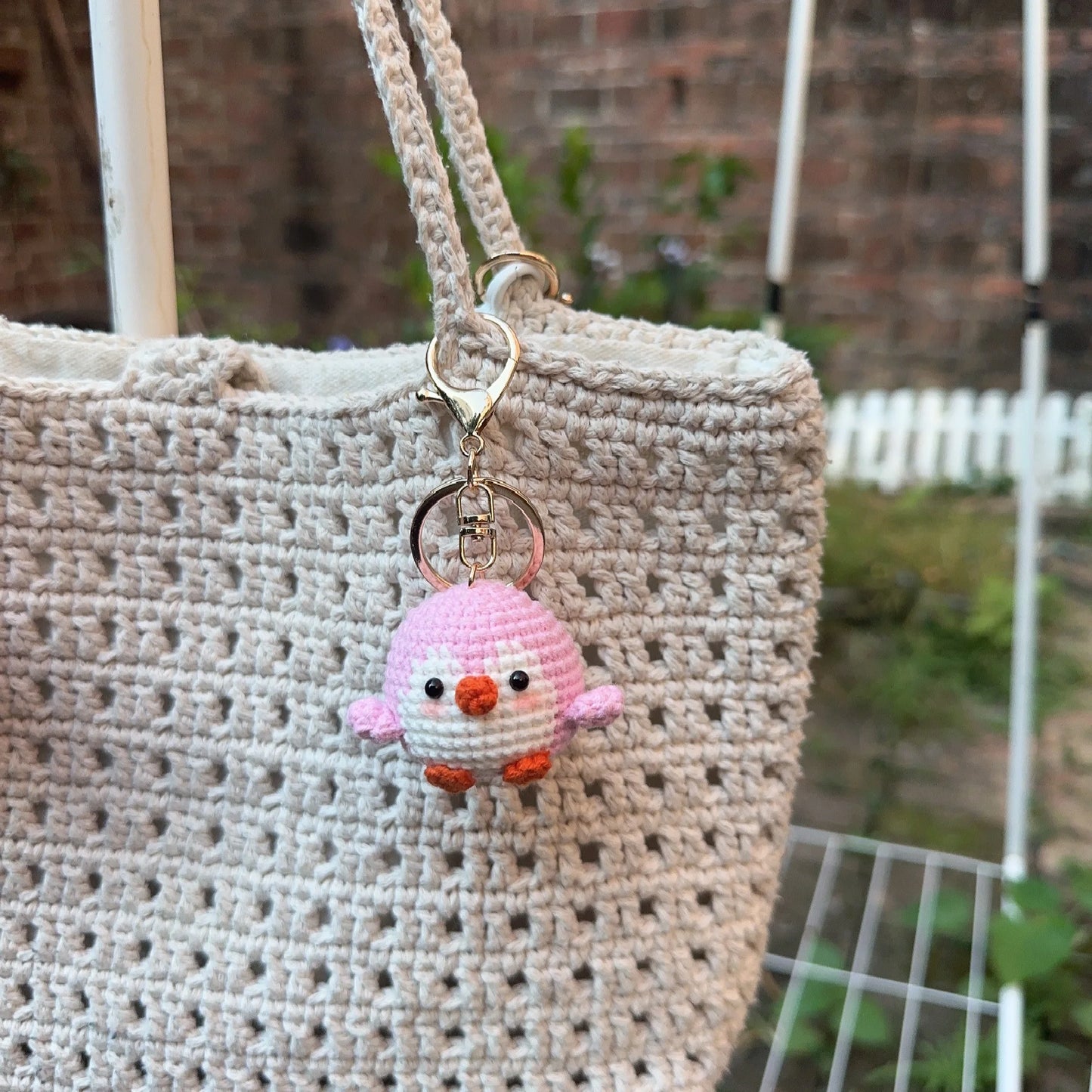 Handmade Cute Cotton Wool Penguin Doll Crochet Keychain
