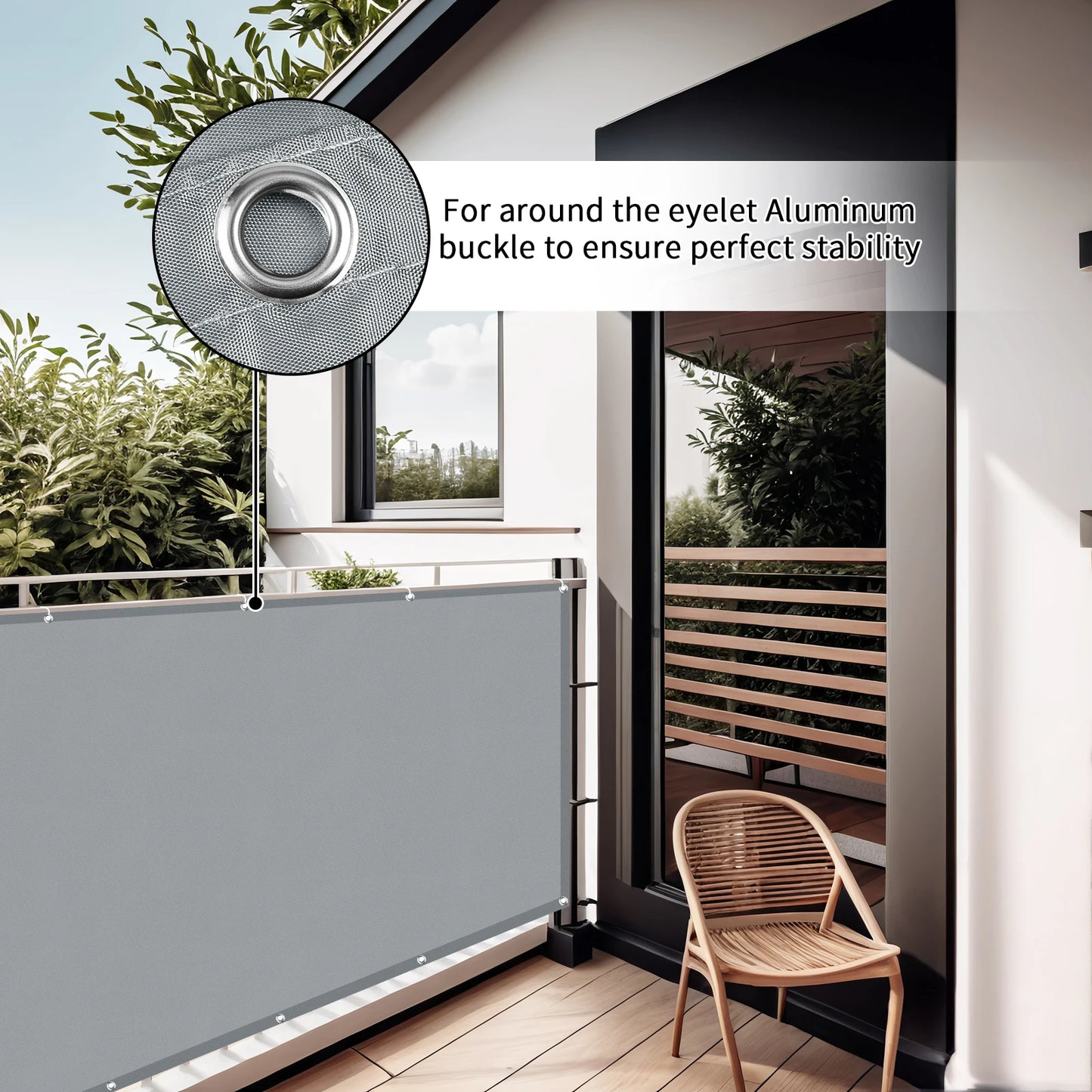 Balcony Privacy Screen Cover Waterproof Shade Cloth with 95 Percent UV Protection for Patio Deck Garden and Pool Decor