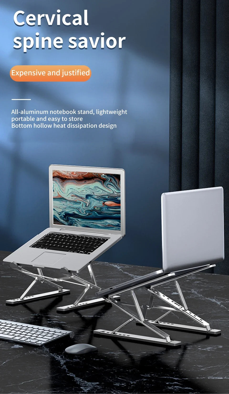 Laptop Stand For Macbook Folding Adjustable Aluminum Computer Pc Tablet Stand Notebook Tablelaptop Holder Heat Dissipation