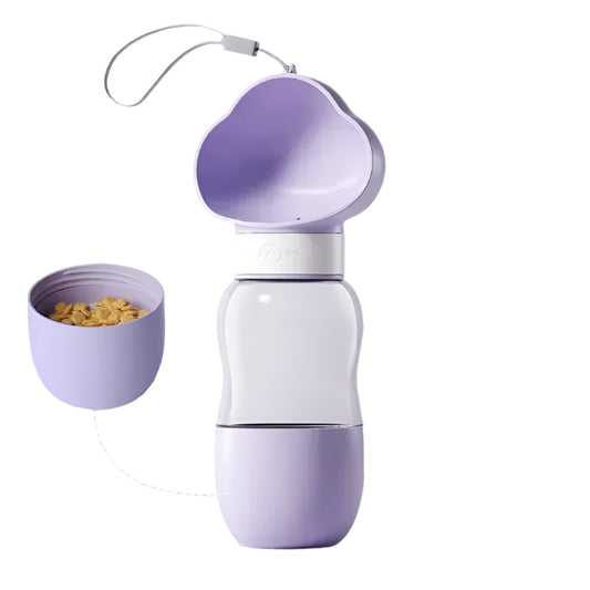 Portable Pet Hydration Bottle with Detachable Bowl 2-in-1 Food and Water Solution for Dogs and Cats Ideal for Outdoor Adventures