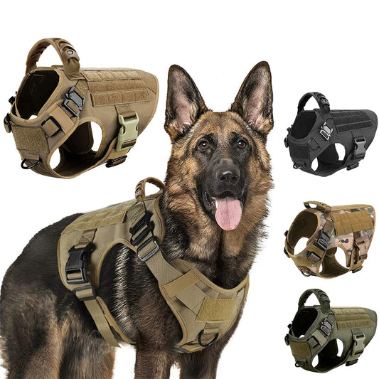 Military Large Dog Harness Training Vest for Bulldogs Shepherds