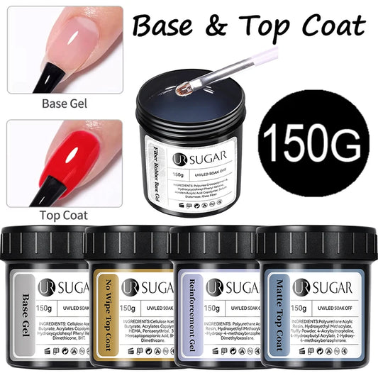 UR SUGAR 150g Semi Permanent Nail Gel Polish Fiber Rubber Base for Acrylic Nail Art Manicure