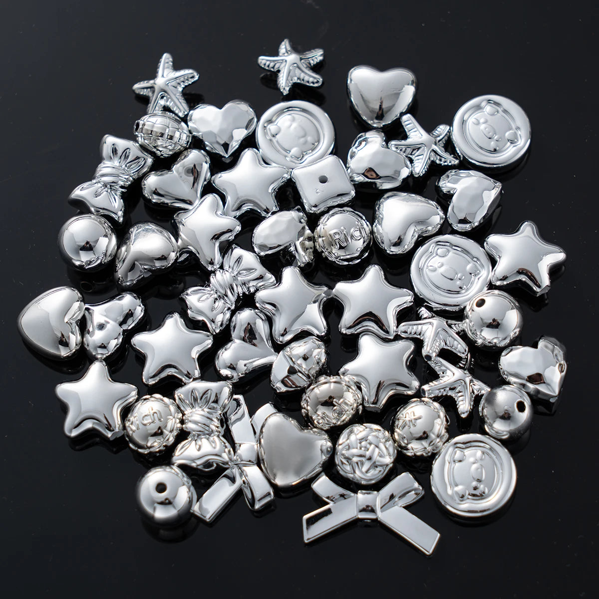 20g Y2K Mixed Bowknot Flower Heart Acrylic Cute Beads for DIY Jewelry Craft