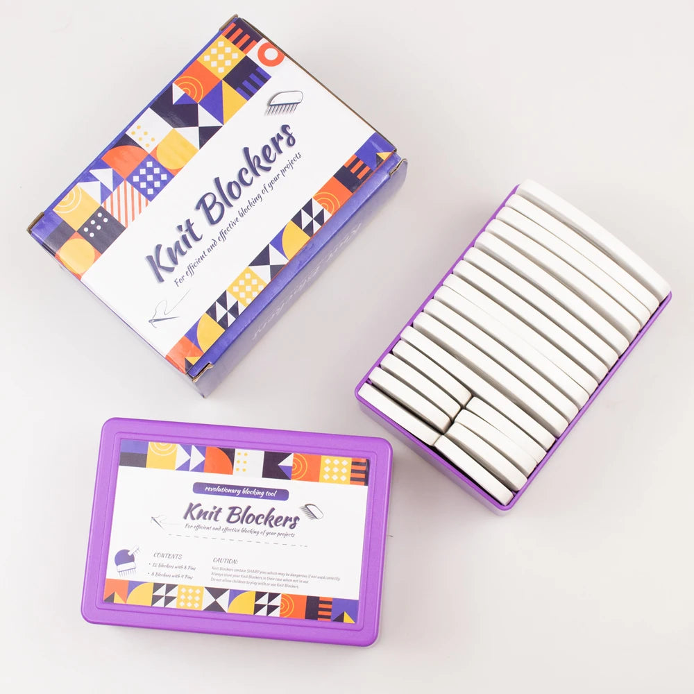 Knit Blockers Set 20 Pieces Stainless Steel Blocking Mats and Pins for DIY Knitting and Crocheting Projects