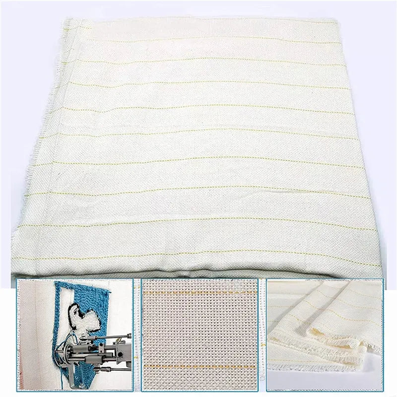 Monk Cloth Tufting Fabric with Marked Lines for DIY Garment and Carpet Making High-Quality 100 Percent Cotton Needlework Tool