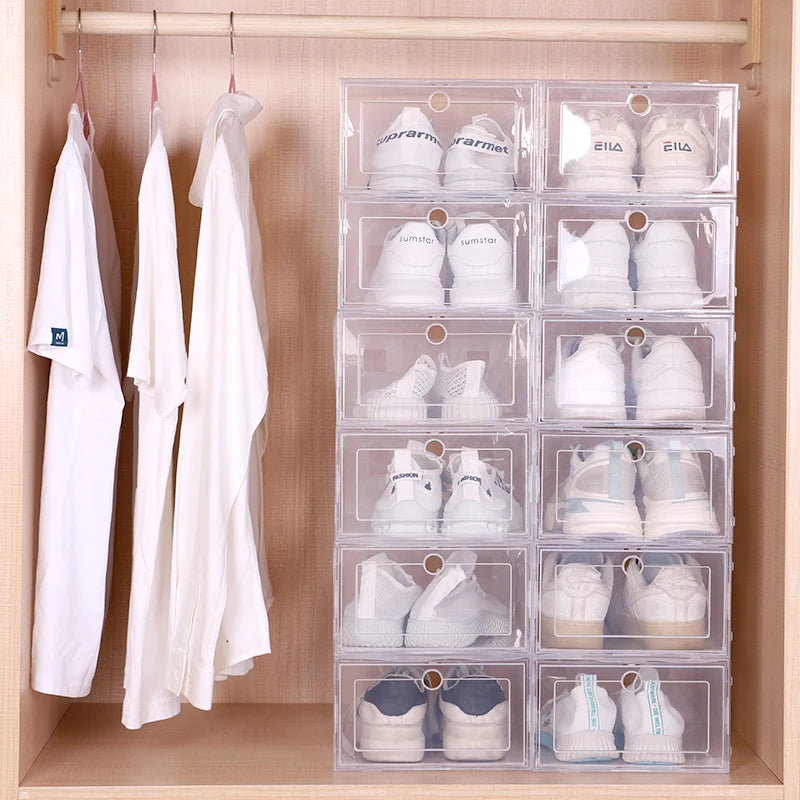6pcs/set Antioxidant Shoe Cabinet High Transparent Dustproof Shoe Organizer Box