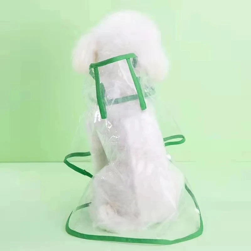 Transparent Pet Dog Puppy Raincoat Hooded Waterproof Jacket