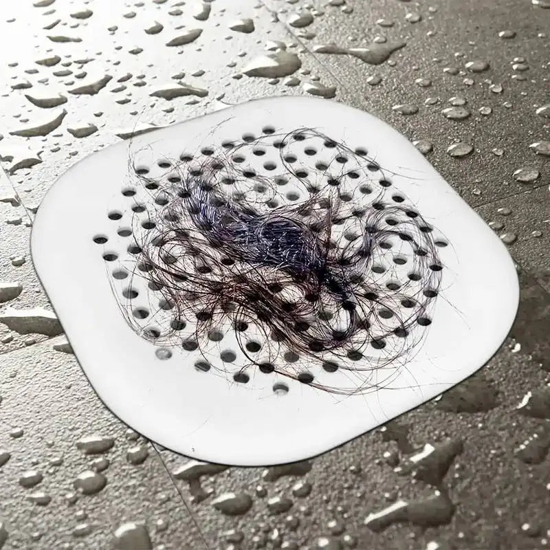 Durable Silicone Square Shower Drain Cover Prevents Sink Clogging, Shower Drain Strainer, Adsorption Sink Strainer, Convenient