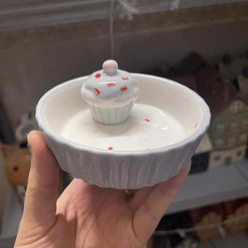 Ceramic Cake Hamster Bowl Small Pet Food Bowl for Home Use Multi-color Small Jewelry Box  Rabbit Feeder Parrot Supplies