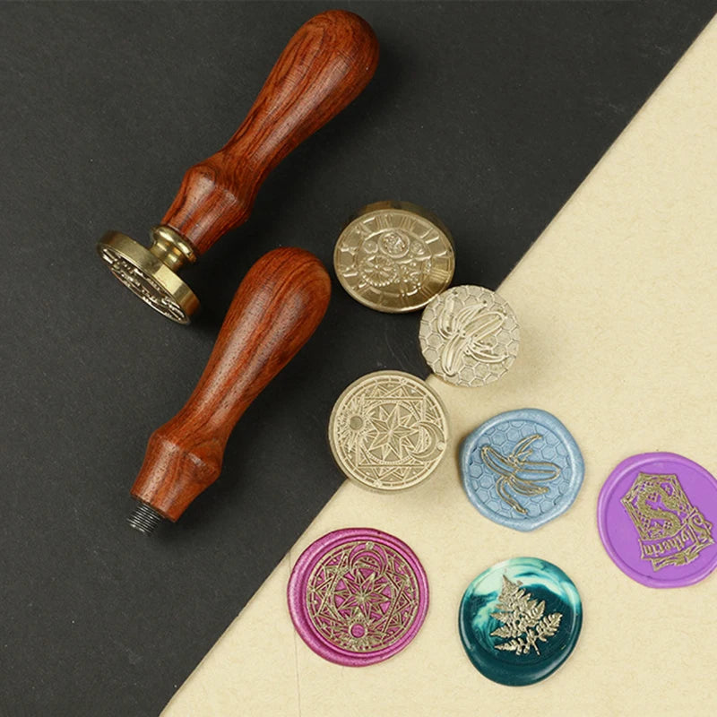 1 Pcs Lacquer Seal Wooden Handle Wax Tool Retro Roller Stamp