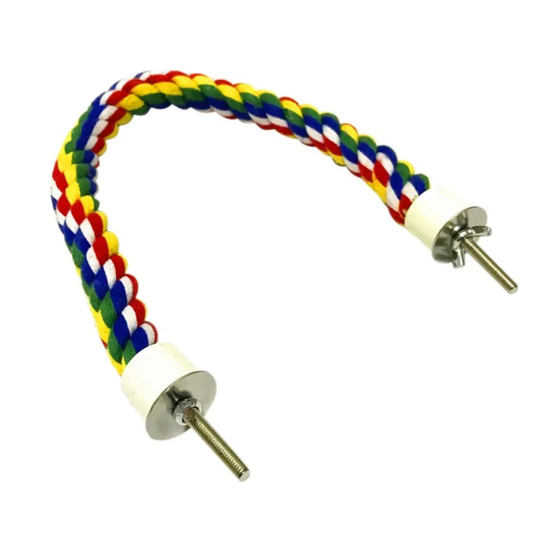 Bird Rope Perch Bird Rope Swing Cage Stand Pole Accessories Bird Standing Climbing Toy for Parrot Parakeet Budgies Cockatiels