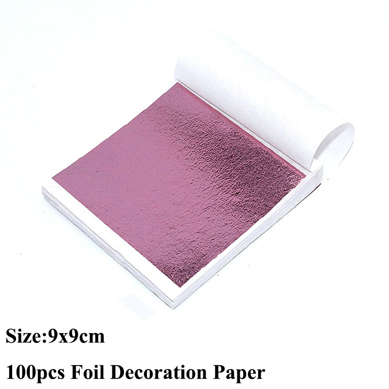 100pcs Imitation Gold Sliver Copper Foil Paper for DIY Crafts