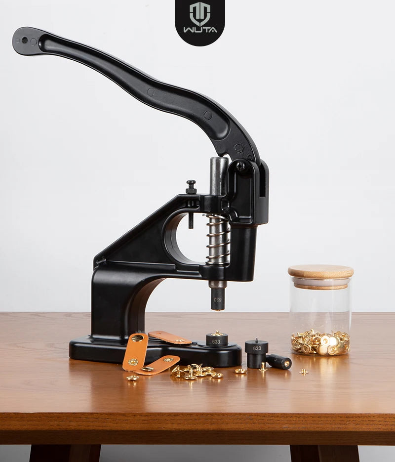 WUTA Manual Button Installation Tool for DIY Crafts Mute Punching Mushroom Rivets and Eyelets Hand Pressing Tool