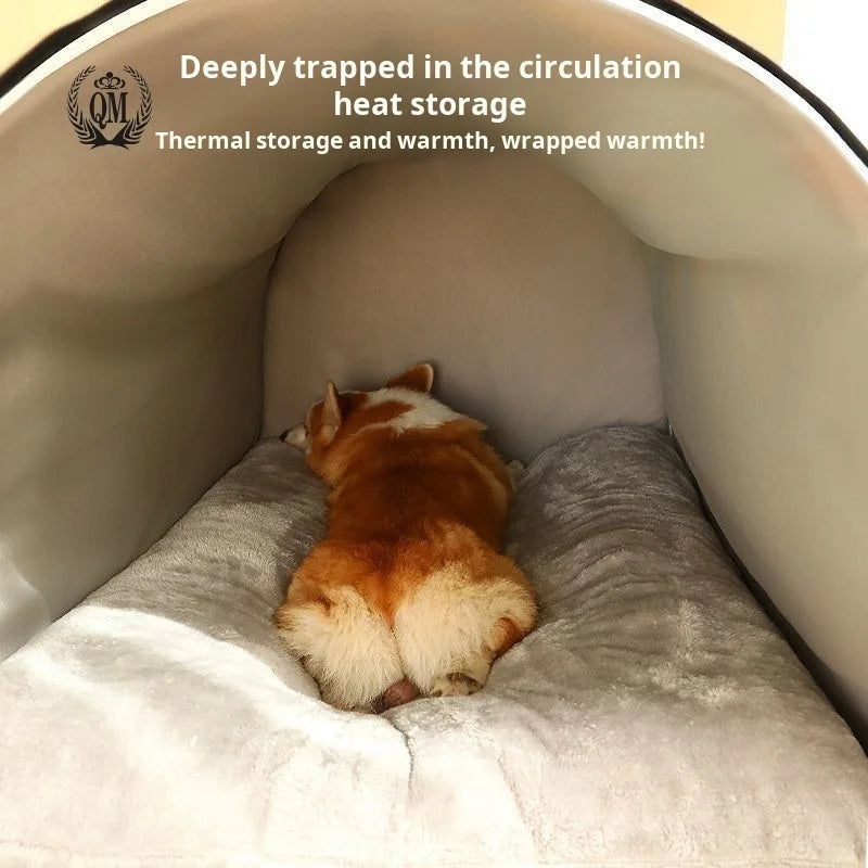 Oversized Dog Kennel Tunnel Warm Dog House Detachable Pet Sleeping Bed Semiclosed Pet Supplies Soft Non-slip Dogs Cats Kennel