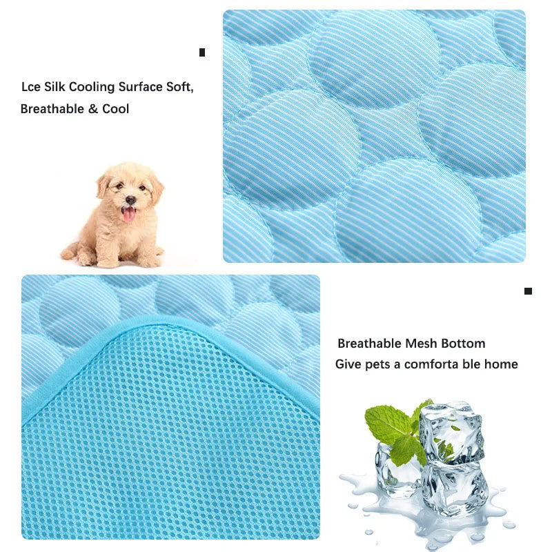 Dog Cooling Mat Summer Pad Breathable Washable Pet Bed