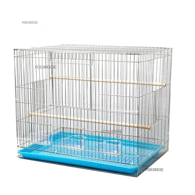 Garden Outdoor Portable Cage Thick Iron Birdcage Large Electroplating Starling Breeding Cage Budgie Bird Cage Bird Accessories W