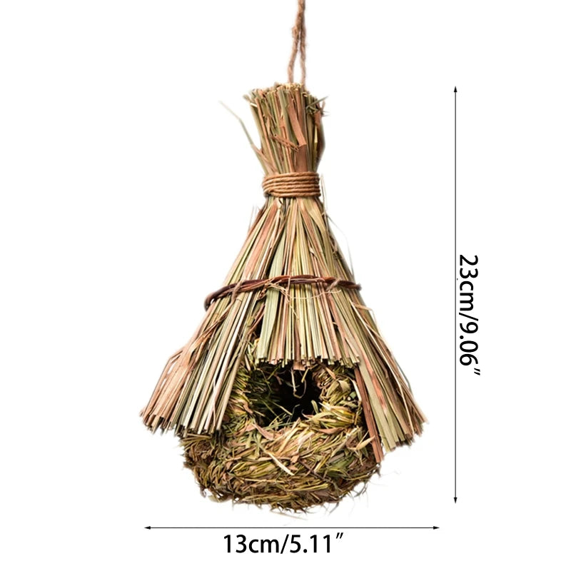17 Style Birds Nest Bird Cage Natural Grass Egg Cage Bird House Outdoor Decorative Weaved Hanging Parrot Nest Houses Pet Bedroom