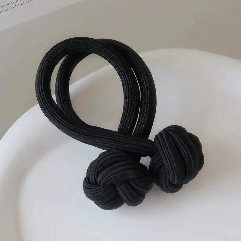 AISHG Hair Ties Rings Ponytail Ribbons Women Solid High Elastic Braided Rubber Band Scrunchies Fashion Girls Hair Accessories