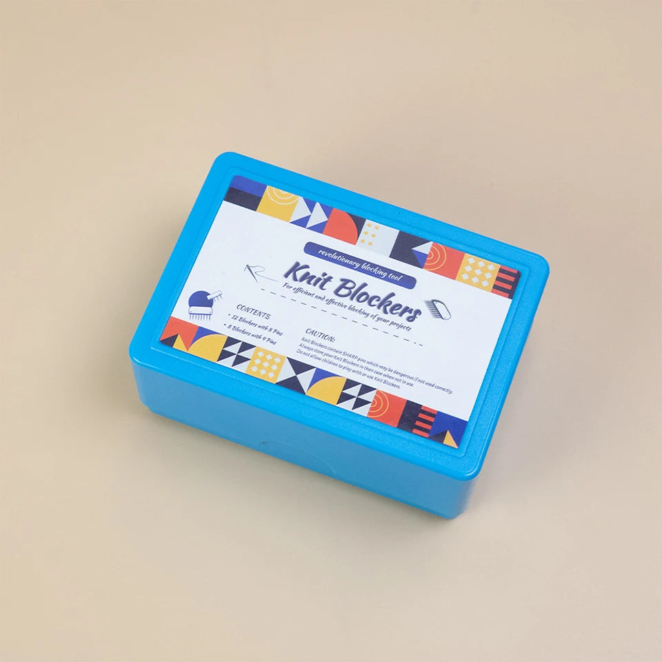 20 Piece Premium Stainless Steel Knitting Blockers Set with Blocking Combs and Mats for DIY Knitting and Crocheting