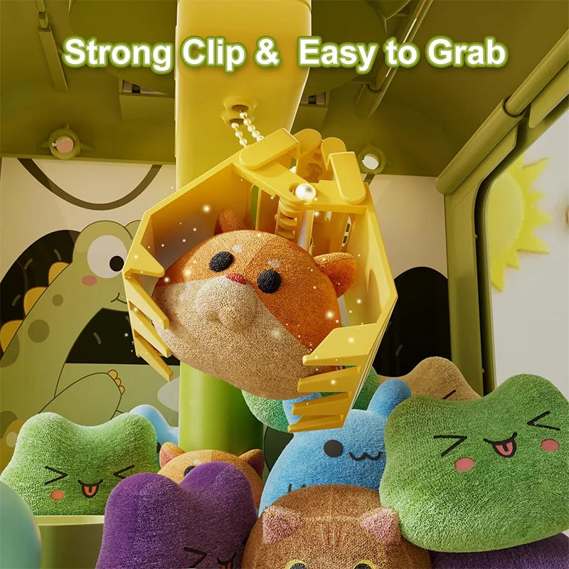 Dinosaur Claw Machine Toy Electronic Arcade Game Mini Vending Machine with Music Adjustable Settings Perfect Birthday Gift for Kids