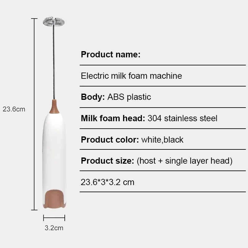 Espumador de leche eléctrico Espumador de bebidas de cocina Batidora Agitador Crema de café Capuchino Batidor Mezcla espumosa Batidor de huevos