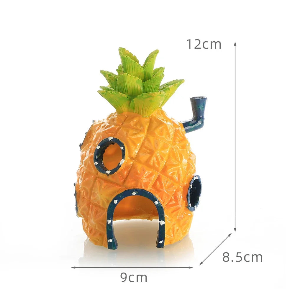 Fish Tank Landscaping Ornaments Aquarium Decoration Cartoon Underwater World Crab Restaurant Pineapple House Reptile Rest Home