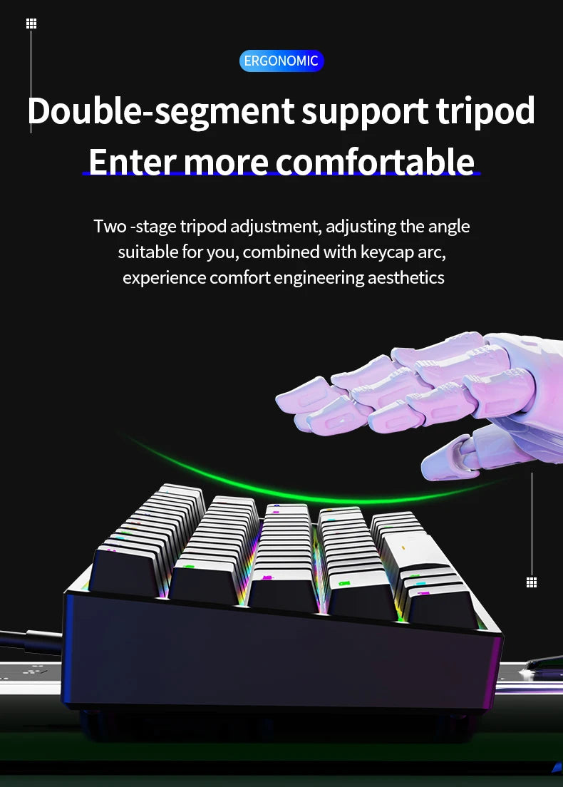 SOREX AK68 Mechanical Keyboard 68 Keys Wired Hot Swap Custom Gasket Gaming Keyboard for PC and Laptop