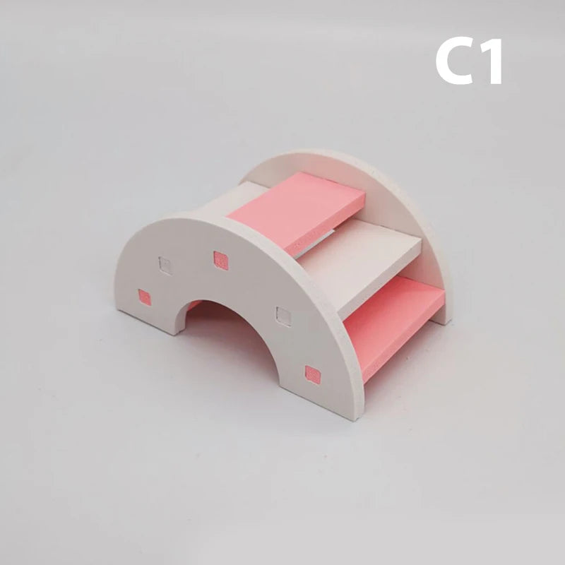 1PC Hamster Toys Wooden Rainbow Bridge Nest Seesaw Swing Toys Small Animal Activity Climb Toy DIY Hamster Cage Pet Supplies