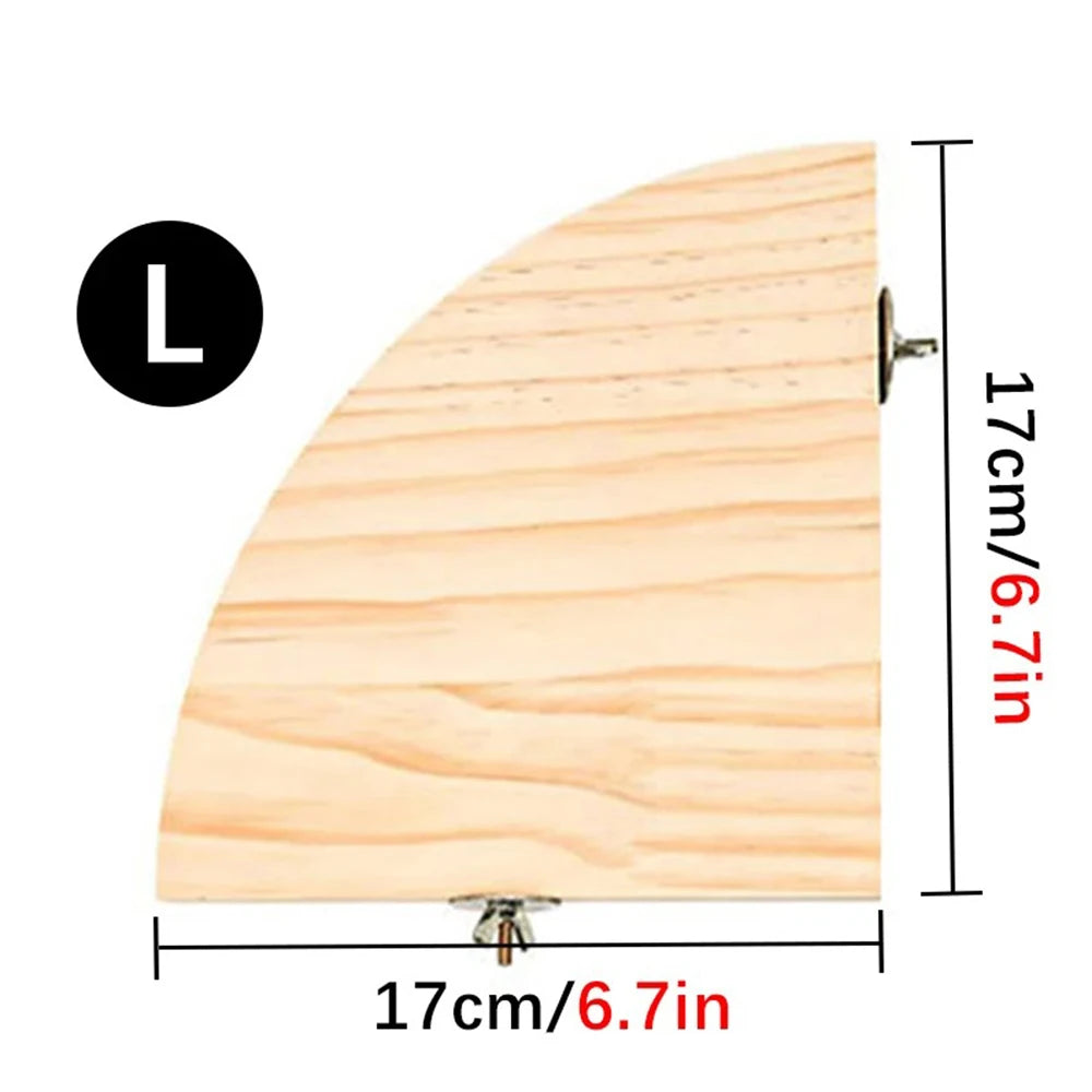 Fan-shaped Parrot Wooden Stand Rack Bird Cage Accessories Perch for Small Animal Chinchilla Squirrel Hamster Bird Stand Board