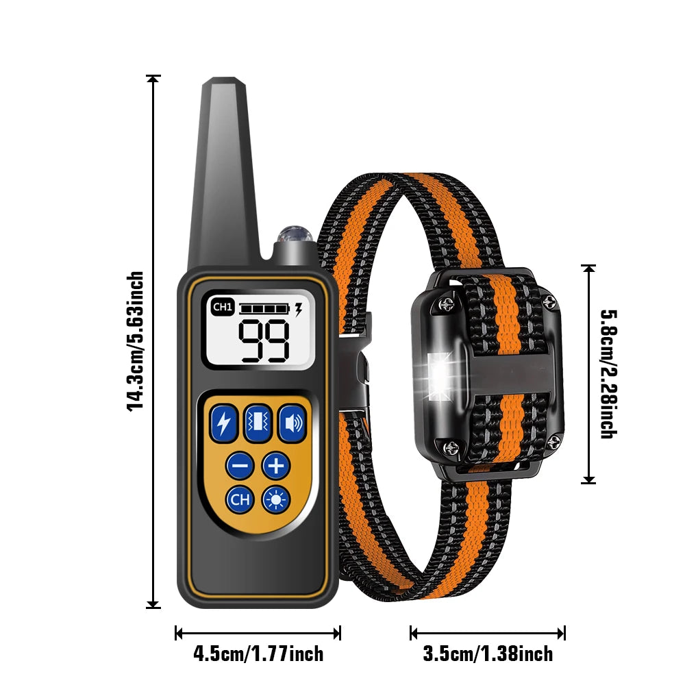 Dog Training Collar with Remote, IP67 Waterproof Dog Shock Collars, 3 Dogs, Large, Medium, Small Dogs, Rechargeable E Collars