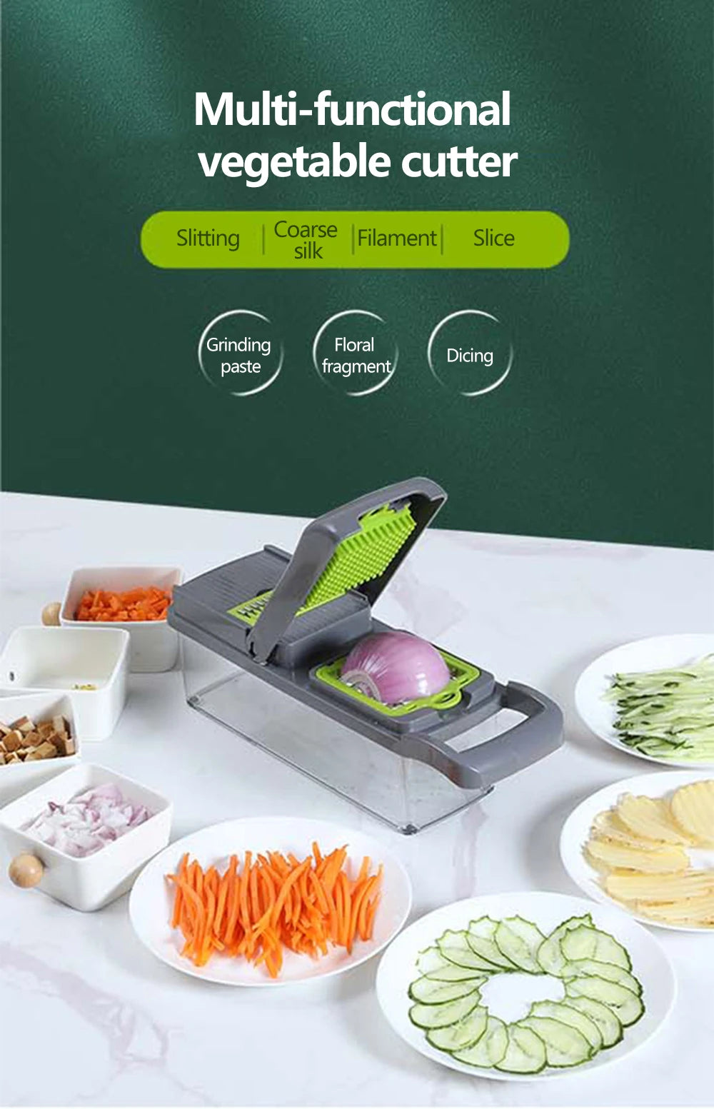 Vegetable Cutter Multifunctional Slicer Fruit Potato Peeler Carrot Grater Kitchen accessories basket vegetable slicer