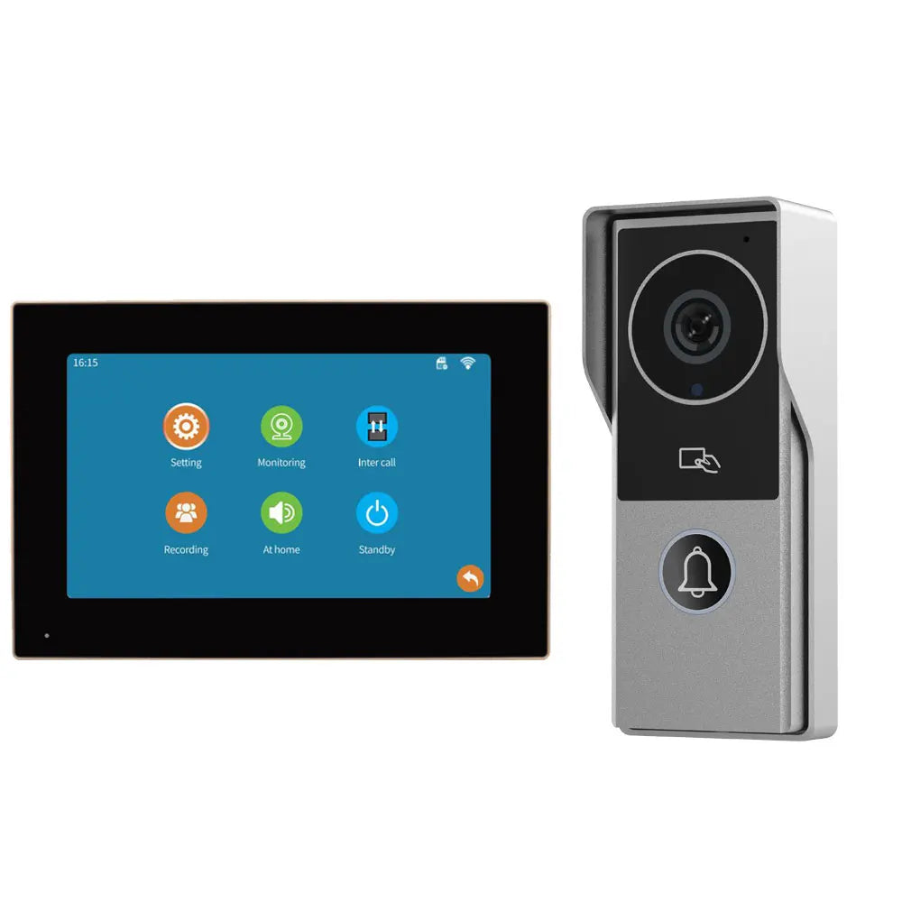 Wireless Wifi Video Doorbell 1080P 7/10 Color Touch Screen Smart APP Home Intercom Kit for RFID Card Access Control System