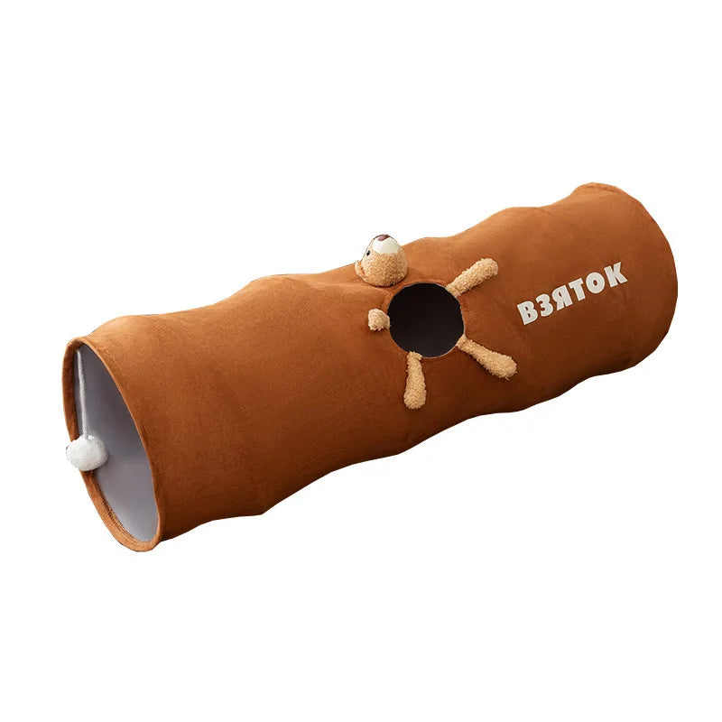 Cat play tunnel interactive toy hide seek tunnel Relieve boredom portable&collapsible easy to store tunnel for Straight tube ﻿