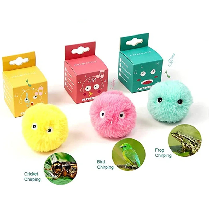 Smart Cat Toys Plush Electric Catnip Squeak Toy Ball